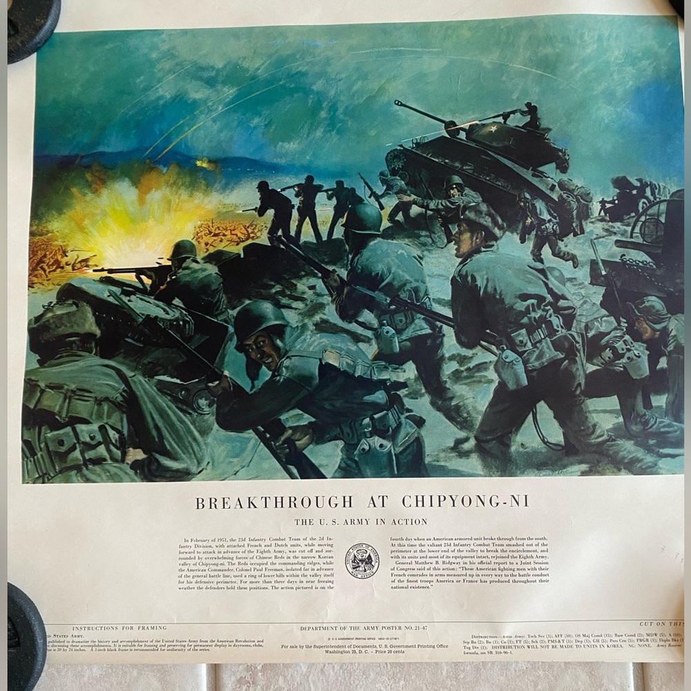 5 ORIGINAL US ARMY in Action POSTERS! There are 5 of them! Will split/50 each